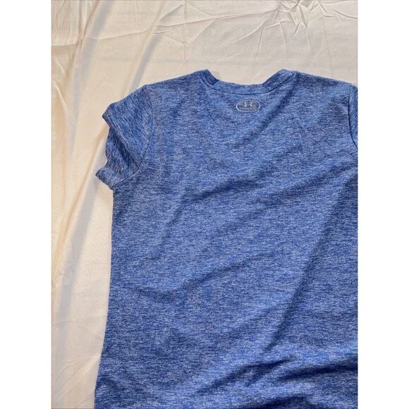 Girls Under Armour V-Neck T-Shirt Blue Marbled Sz L/XL - Picture 10 of 11